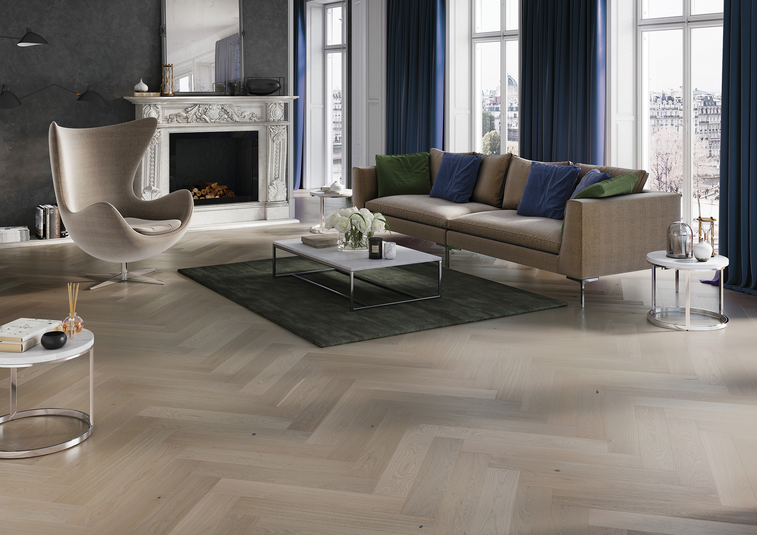 Grey engineered wood flooring, grey floor panels | Barlinek