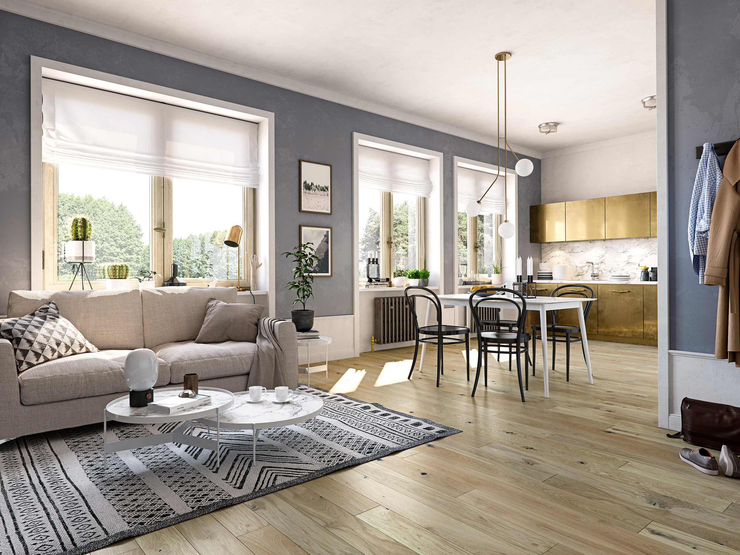 Light Wood Floors Colored, Living Room With Wood Floors
