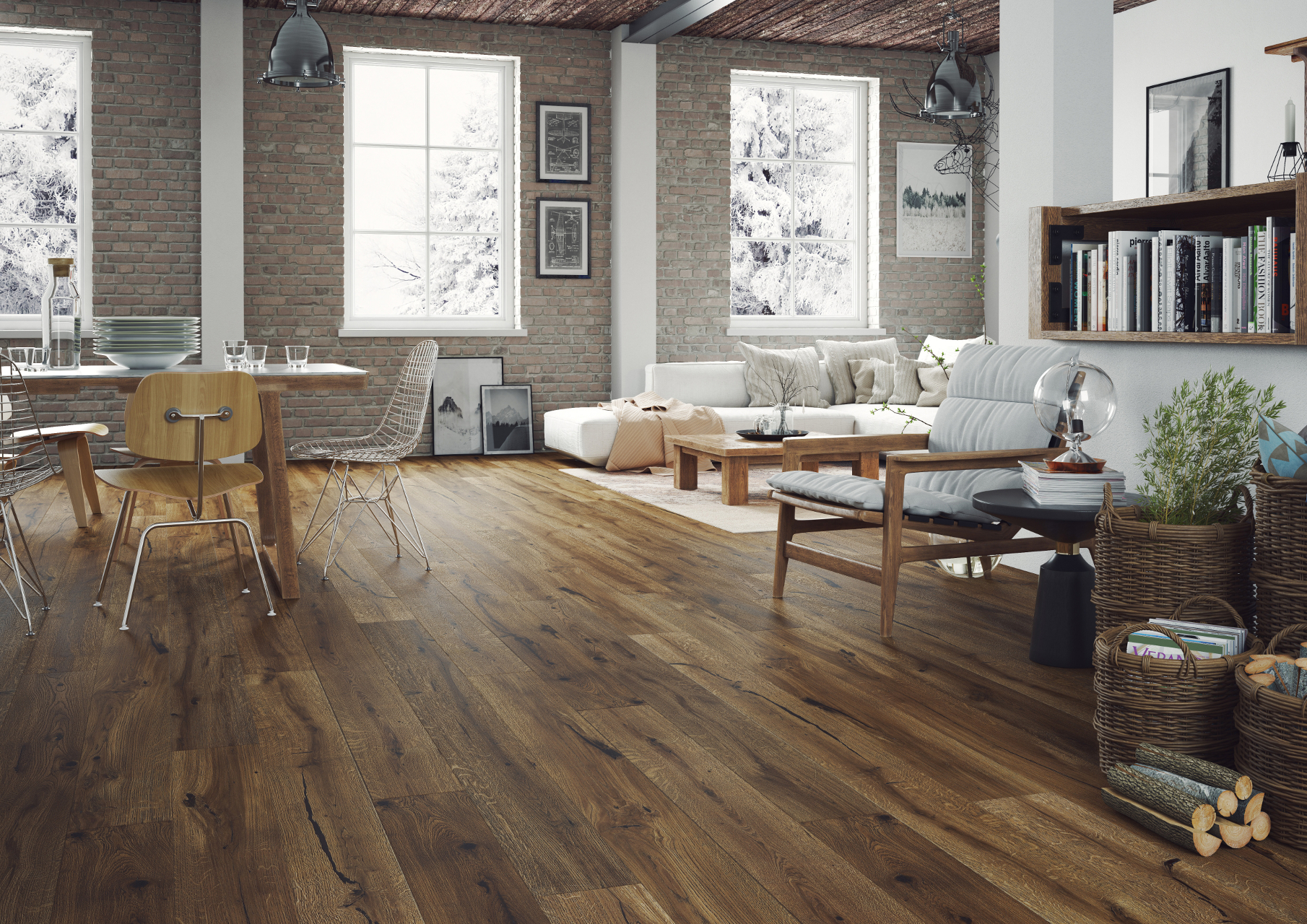 rustic wood flooring